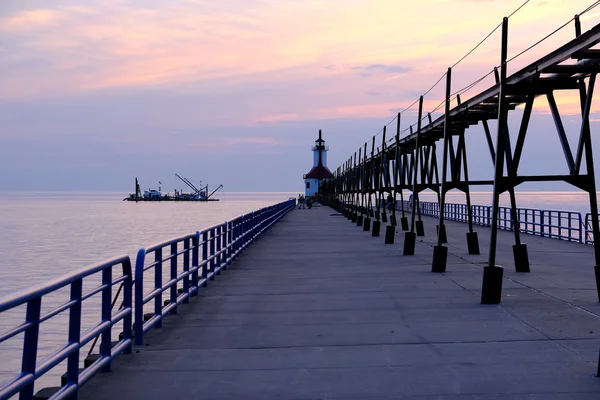 St. Joseph North Pier Lights — Stock Photo, Image