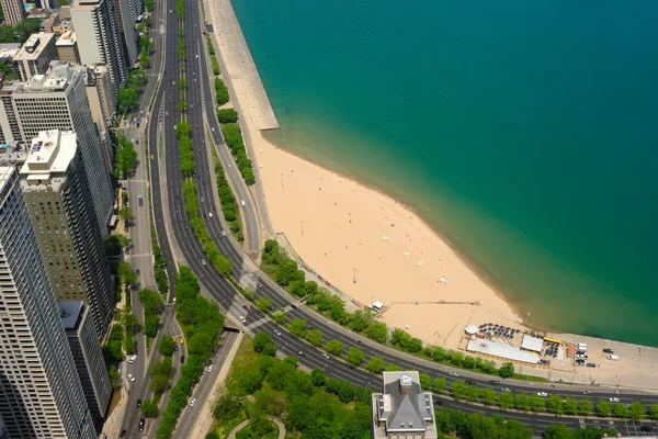 Chicago városképe légi felvétel — Stock Fotó