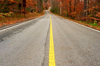 Autumn scene with road clipart