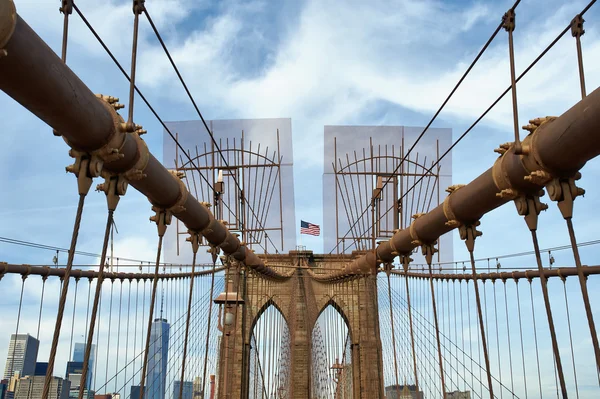 Brooklyn bridge pillars — Stock Photo, Image