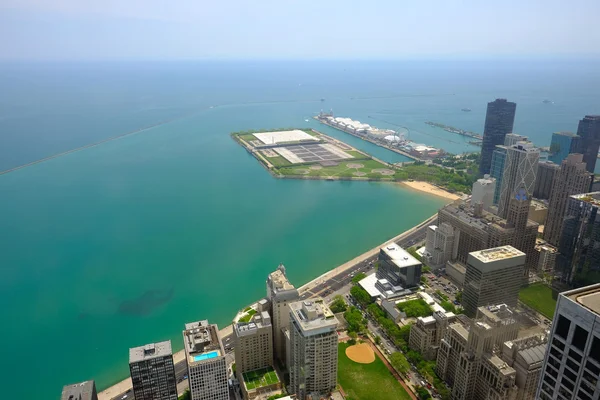 Chicago városképe légi felvétel — Stock Fotó