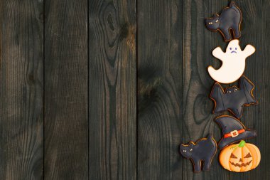 Cadılar Bayramı gingerbread çerezleri arka plan