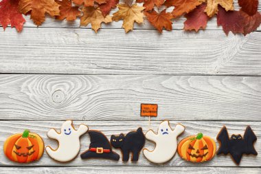 Tanımlama bilgileri ve yaprakları Cadılar Bayramı arka plan 