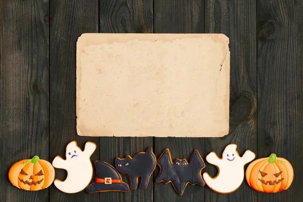 Uitnodiging voor Halloween gingerbread koekjes — Stockfoto