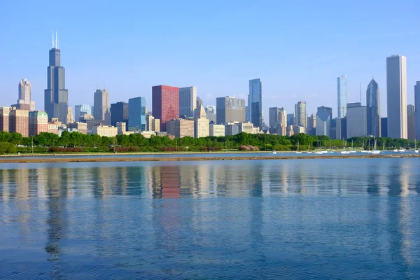 Chicago skyline reggel — Stock Fotó