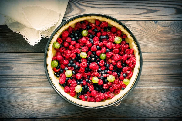 Wild berry homemade pie — Stock Photo, Image