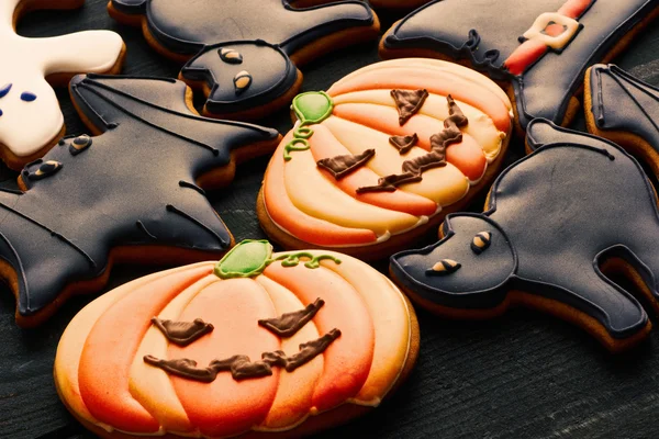 Halloween pierniki ciasteczka tło — Zdjęcie stockowe