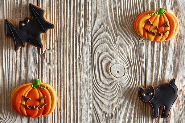 Galletas de jengibre de Halloween fondo —  Fotos de Stock