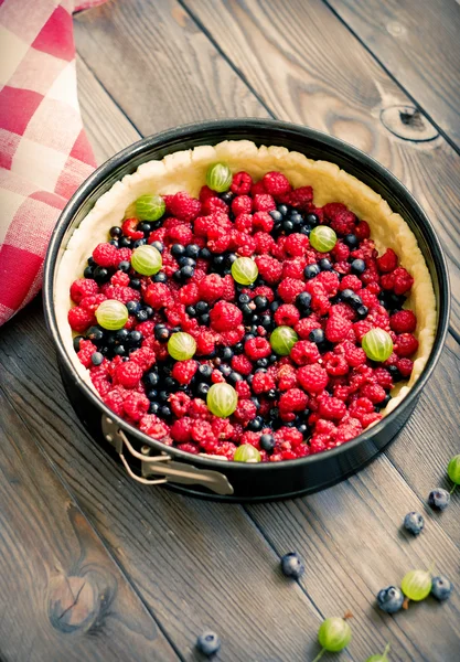 Torta caseira de baga selvagem — Fotografia de Stock