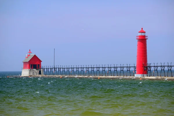 Grand Haven Dél Pierhead — Stock Fotó