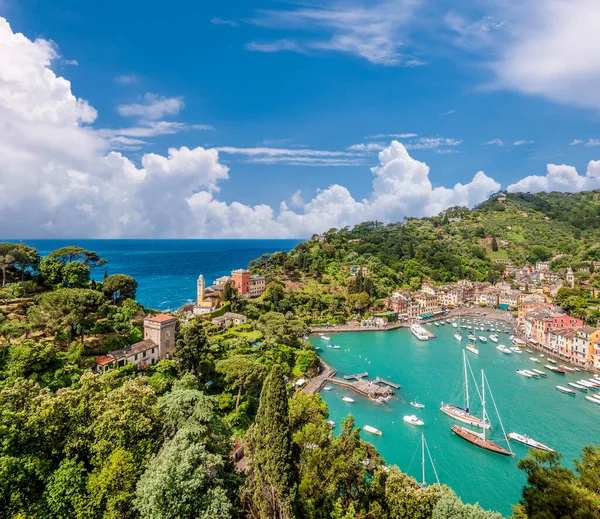 Vesnice Portofino Pobřeží Ligurie Itálii — Stock fotografie