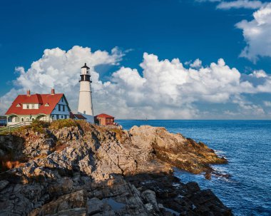Portland Baş Feneri, Cape Elizabeth, Maine, ABD.
