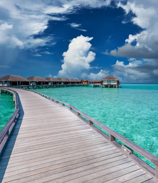 Prachtig Strand Met Waterbungalows Malediven — Stockfoto