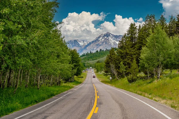 Highway Grand Teton National Park Wyoming Usa — Stock Photo, Image