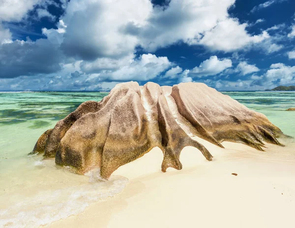 Прекрасний Пляж Сейшельських Островах Діг Анс Джерело Арджент — стокове фото
