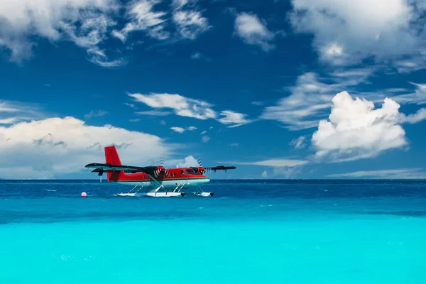 Twin Otter Red Seaplane Maldives — Stock Photo, Image