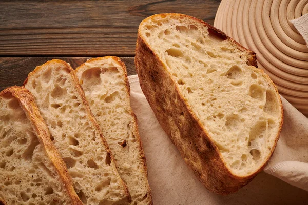 Frisch Gebackenes Hausgemachtes Schottenbrot Auf Holztisch — Stockfoto