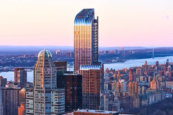 Cityscape view of Manhattan at sunset — Stock Photo, Image