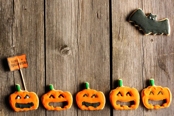 Halloween homemade gingerbread cookies — Stock Photo, Image