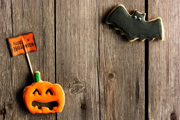 Halloween homemade gingerbread cookies — Stock Photo, Image