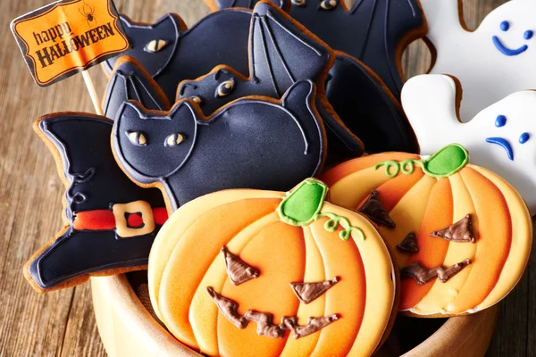 Halloween zelfgemaakte ontbijtkoek cookies — Stockfoto