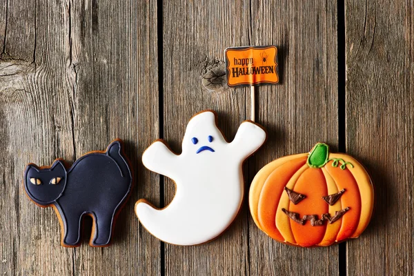 Halloween zelfgemaakte ontbijtkoek cookies — Stockfoto