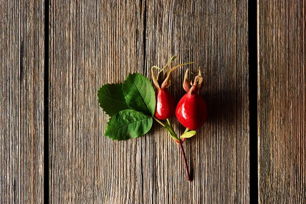 Rose hip staré dřevěné pozadí — Stock fotografie