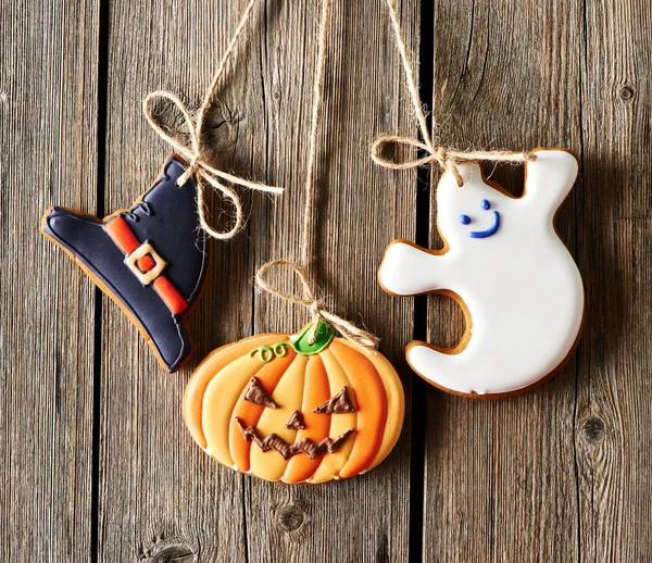 Halloween homemade gingerbread cookies — Stock Photo, Image