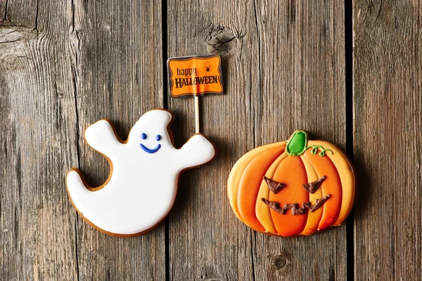 Halloween homemade gingerbread cookies — Stock Photo, Image