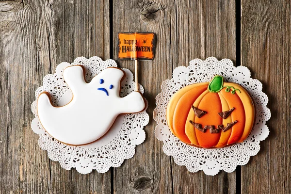 Halloween homemade gingerbread cookies — Stock Photo, Image