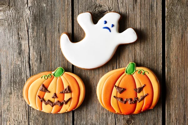 Halloween homemade gingerbread cookies — Stock Photo, Image