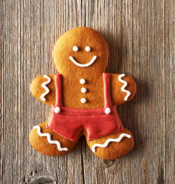 Christmas homemade gingerbread man cookie clipart