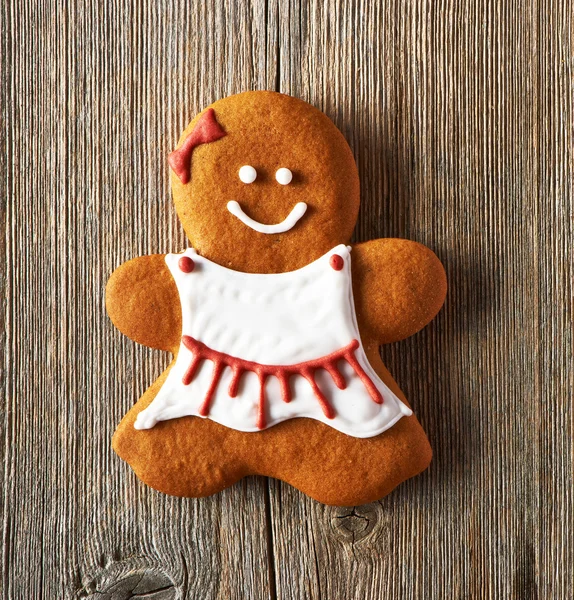 Jul hembakade pepparkakor flicka cookie — Stockfoto