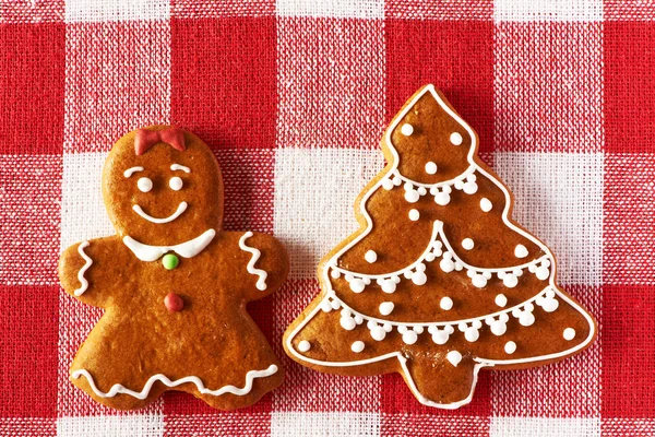 Christmas homemade gingerbread girl cookie — Stock Photo, Image