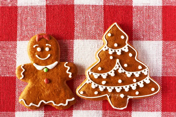 Galleta casera de Navidad de jengibre niña — Foto de Stock