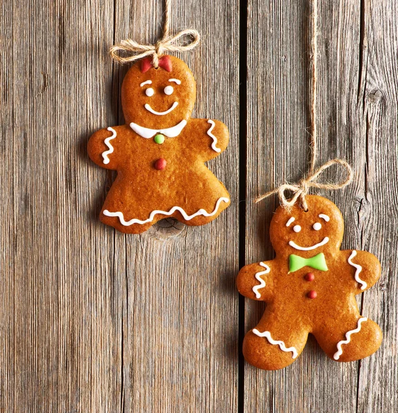 Navidad casera de jengibre par de galletas —  Fotos de Stock