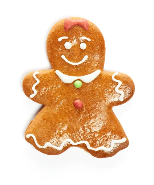 Christmas gingerbread girl cookie — Stock Photo, Image