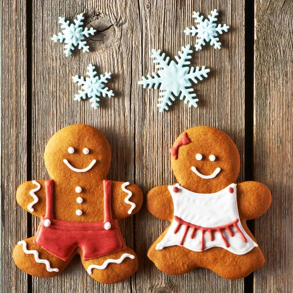 Χριστούγεννα σπιτικό μελόψωμο cookies ζευγάρι — Φωτογραφία Αρχείου