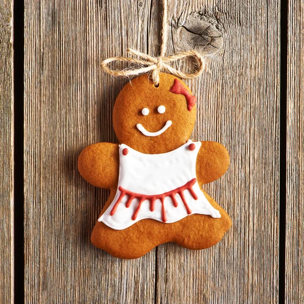 Natal caseiro biscoito menina de gengibre — Fotografia de Stock