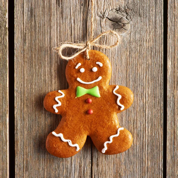 Kerstmis zelfgemaakte-peperkoek man cookie — Stockfoto