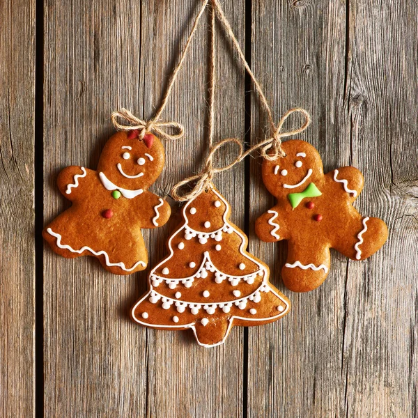Navidad casera de jengibre par de galletas —  Fotos de Stock