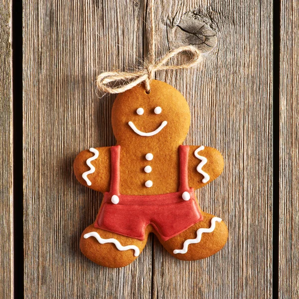 Kerstmis zelfgemaakte-peperkoek man cookie — Stockfoto