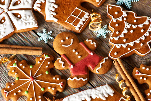 Christmas homemade gingerbread cookies