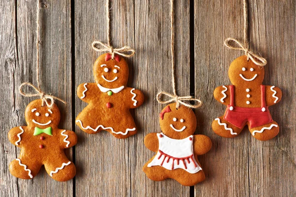 Navidad casera de jengibre par de galletas —  Fotos de Stock