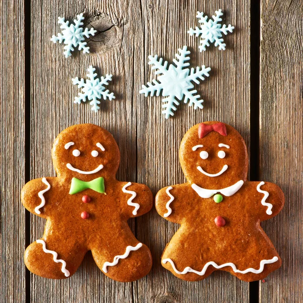 Navidad casera de jengibre par de galletas —  Fotos de Stock