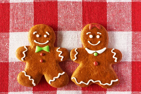 Navidad casera de jengibre par de galletas — Foto de Stock