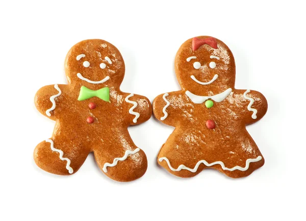 Christmas gingerbread couple cookies — Stock Photo, Image