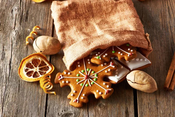 Christmas homemade gingerbread cookies — Stock Photo, Image