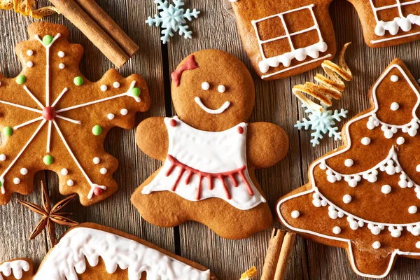 Christmas homemade gingerbread cookies — Stock Photo, Image