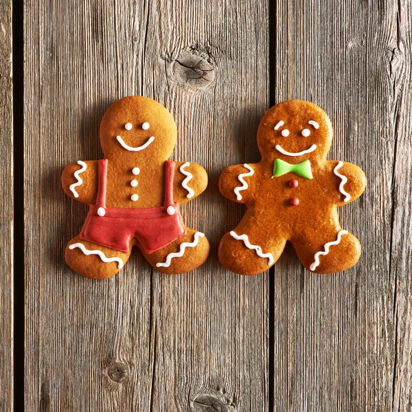 Christmas homemade gingerbread man cookies — Stock Photo, Image